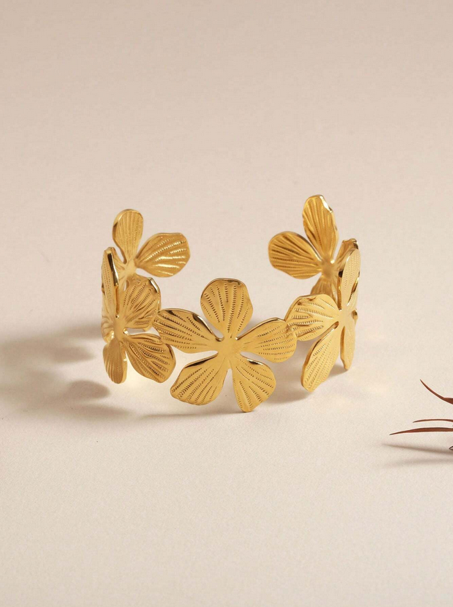 LARGE FLOWERS BRACELET - GOLD