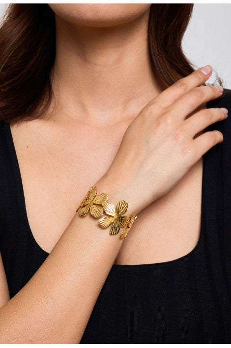 LARGE FLOWERS BRACELET - GOLD